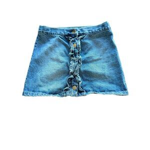 Tommy Bahama sz 6/6x girls blue denim shirt button ruffle Jean